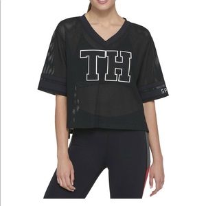 Tommy Hilfiger Womens Mesh Short Sleeves Pullover
